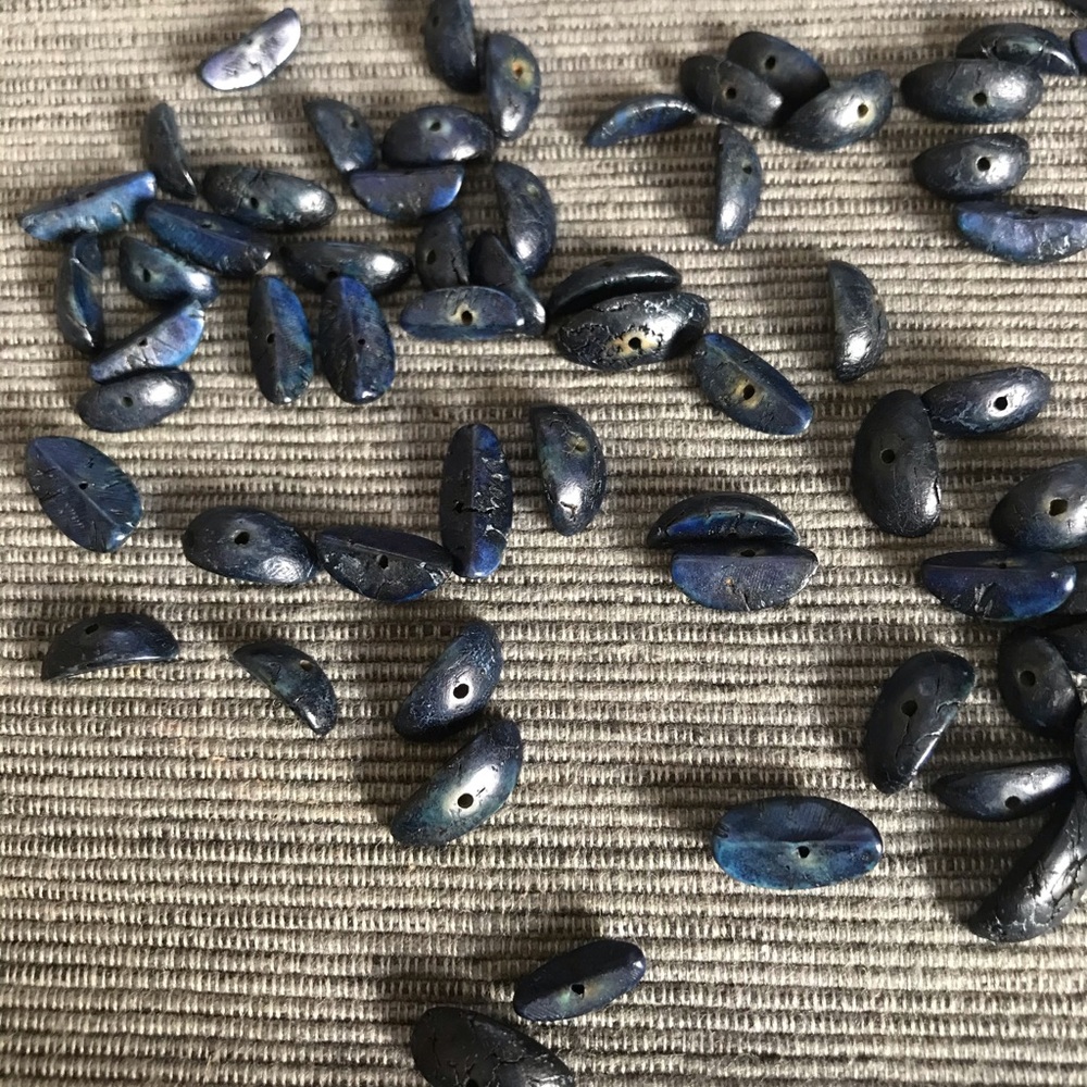 PERUVIAN NAVY BLUE BEADS Melon Slice Shape SPACERS